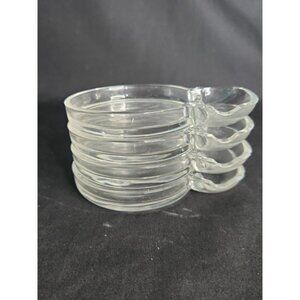 VTG Set 4 Glass Coasters With Personal Ashtray or Dipping Sauce Chopstick Holder